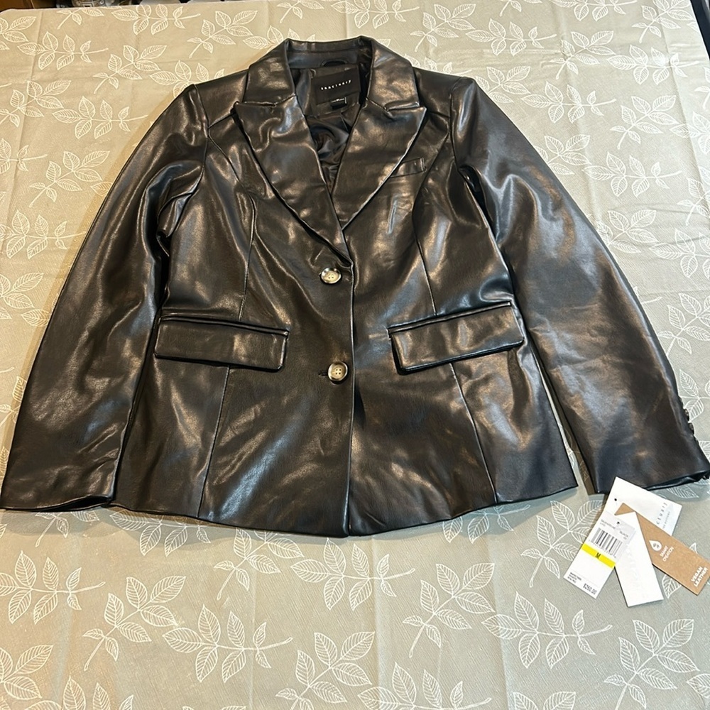Ladies Sanctuary Vegan Leather Coat.